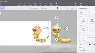 Paint 3D | How to Draw Weedle ( EASY)