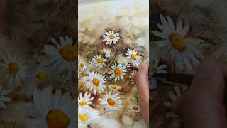 A Field Of Daisies Watercolor Painting