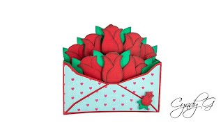 Rose Bouquet Box Card SVG Assembly Tutorial