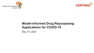 [Webinar] Model-informed Drug Repurposing - Applications for COVID-19