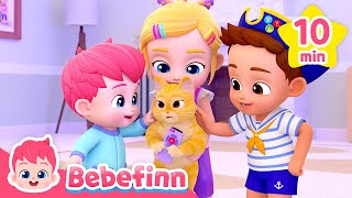 🐱 Hide and Seek with The Troublemaker Cat BooㅣKids Animal Song CompilationㅣBebefinn Nursery Rhymes