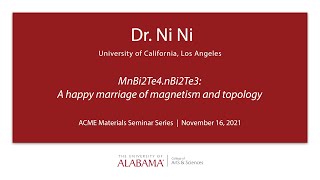 Dr. Ni Ni | ACME Materials Research Seminar