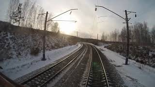 Поездка в электровозе зимой по Транссибу