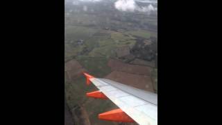 Easy jet flight from Faro, Portugal landing at Bristol airport.