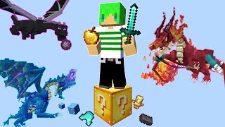 【マインクラフト】ドラゴンを仲間にできるラッキーブロックだらけの世界でサバイバルしたらエンドラ余裕で倒せんじゃね？