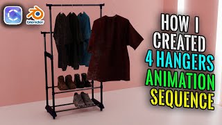 How i animated 4 Hangers Sequence with a Tshirt | Clo3d to Blender Animation