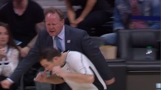 Mike Budenholzer Bumps Ref | Cavs vs Hawks | 3/3/17