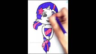 HOW TO DRAW TWILIGHT SPARKLE AS A BUBBLE GUPPIES / How to draw My Little Pony #shorts