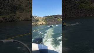 Tubing in beautiful clearest lake water Lucky Peak Idaho