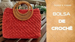 BOLSA DE CROCHÊ FIO MALHA PREMIUM Simone Eleoterio