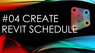 [Dynamo]#04 Create Revit Schedule