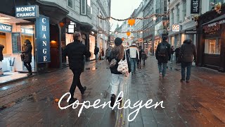 Copenhagen, Denmark 🇩🇰 Rainy Day in the City Center 4k Walk December 2021 Denmark