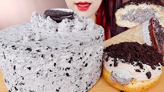 ASMR COOKIE&CREAM CAKE, OREO CREAM DONUTS, ICE CREAM MUKBANG 오레오 케이크, 도넛, 아이스크림 먹방 eating sounds