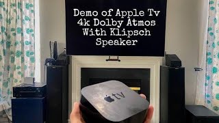 Demo of Apple Tv 4k Dolby Atmos with Klipsch Home Theater on a Onkyo Receiver TX NR676