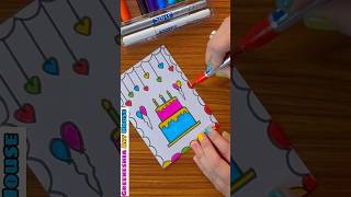 Easy DIY birthday card #shorts  #youtubeshorts #shortvideo