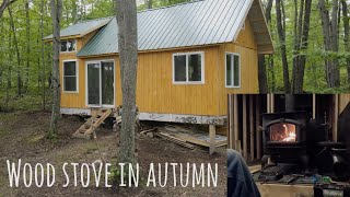 Wood Stove and Autumn Leaves at the Off Grid Cabin in the Woods + Jodi in the Boundary Waters