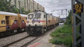 16211 Yesvantpur Salem Express crosses 11014 Coimbatore LTT Express at Karmelaram #indianrailways