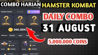 COMBO HARIAN HAMSTER KOMBAT HARI INI 31 AGUSTUS 2024 | HAMSTER KOMBAT DAILY COMBO TODAY CARDS AUGUST