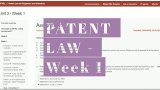 Patent Law for Engineers and Scientists - Week 1 Assignment Solution