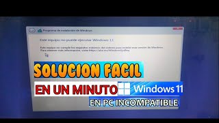 💻Este equipo no cumple con los requisitos mínimos del sistema para instalar esta versión de Windows