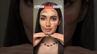 Feminine contour vs. masculine contour #makeuptutorial #shorttips #makeuptips #contour