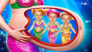 Poor VS Rich VS Giga Rich Mermaid Triplets! How to Become a Mermaid!