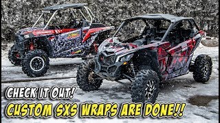 The Epic Vinyl Wraps from ECD Customs are installed on the RZR Turbo + Maverick X3 Turbo #TeamAJP