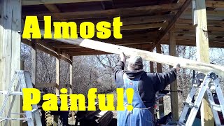 Siding the FRONT Of the Tractors Shed Slow Going Homestead ASMR 101