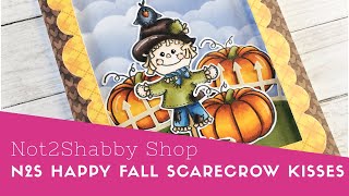 Scarecrow Kisses Autumn Card | Not2Shabby Happy Fall