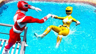 GTA 5 Power Rangers Water Ragdolls Jumps & Fails (Funny Moments)