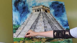 ASMR | Finishing Touches of Chichen Itza | Painting