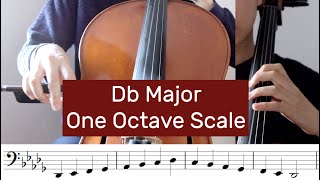 How to play Db Major Scale on Cello (One Octave)