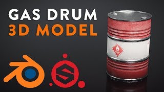 Gas Drum 3D Model | Speed Modeling & Texturing | Game Asset Blender & Substance Painter