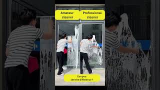 Amateur cleaner vs professional cleaner #shorts #cleaningtips #windowcleaning #amazing #satisfying