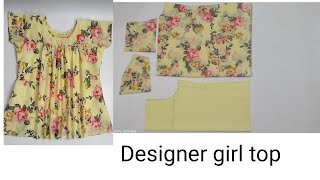 Designer Girl Top Cutting ✂️ And Stitching|| Top Cutting And Stitching|| Beautiful Designer Top ✨