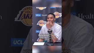 Russell Westbrook caught off guard by reporter 😅 #￼short