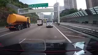 Water Tanker Flips Over On Highway