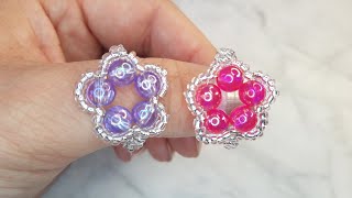 Beaded Flower Rings | Wire Wrapped Jewelry | DIY