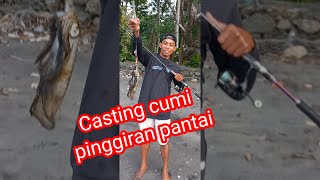 Casting cumi pinggiran pantai