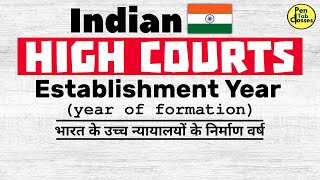 🇮🇳 Indian High Courts | Estd. Years #gk #india