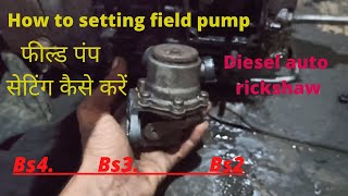 how to setting field pump Diesel Auto rikhshaw service and repairing