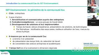 Replay Webinaire Eau