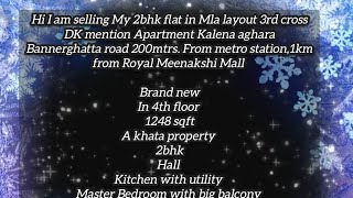 Brand new 2bhk flats for sale near Meenakshi Mall Bannerghatta road 48 lakhs Only