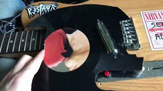 Making a guitar pick guard from a vinyl record (+ installing a lipstick pickup)