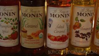 Monin Organic Caramel Syrup Latte from Buy Coffee Canada