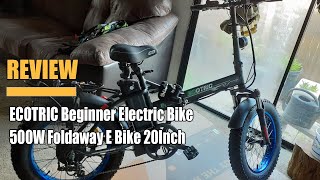 ECOTRIC Beginner Electric Bike 500W Foldaway E Bike 20Inch - Review 2023