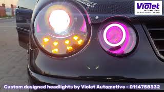 VW Polo 9N headlights customized by Violet Automotive