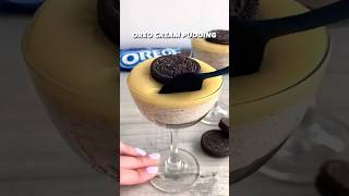 Oreo Cream Pudding with 4Ingredients🥮 #shorts #pudding #oreocake #moist #creamy #food