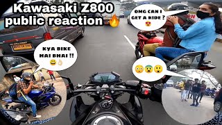 Public reactions for superbike Z800 in India|Girls love superbikes|Epic reactions must watch🔥