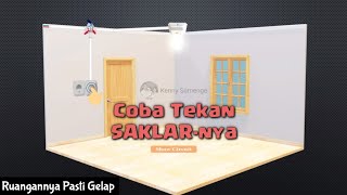 (3D Version) Cara pasang saklar tunggal, stop kontak dan lampu di ruangan